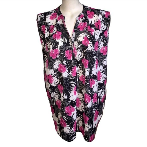 NWOT - Floral Mandy Evans Summer Sleeveless Shirt - Picture 1 of 4